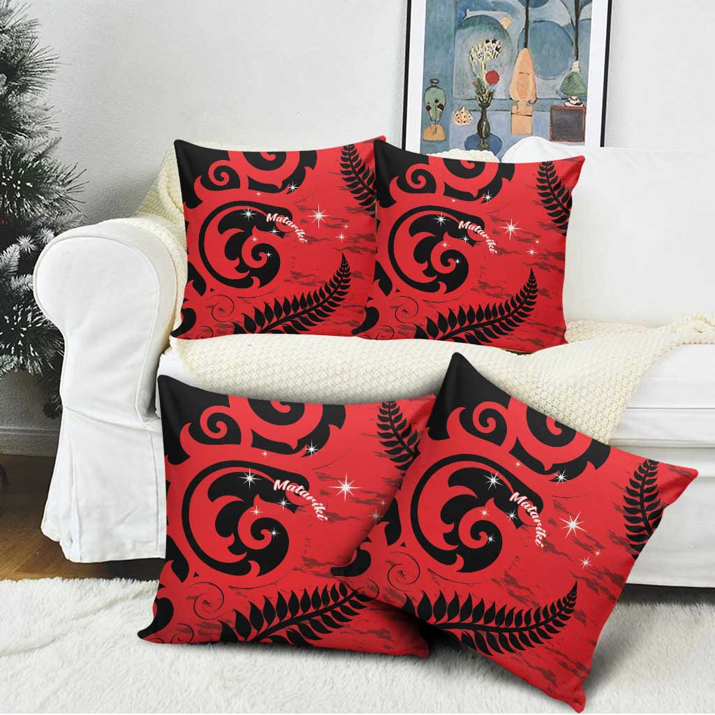 New Zealand Matariki Pillow Cover Maori New Year Koru Pattern LT22 - Polynesian Pride