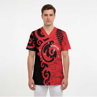 New Zealand Matariki Scrub Top Maori New Year Koru Pattern