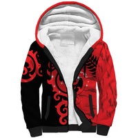 New Zealand Matariki Sherpa Hoodie Maori New Year Koru Pattern LT22 Unisex Red - Polynesian Pride