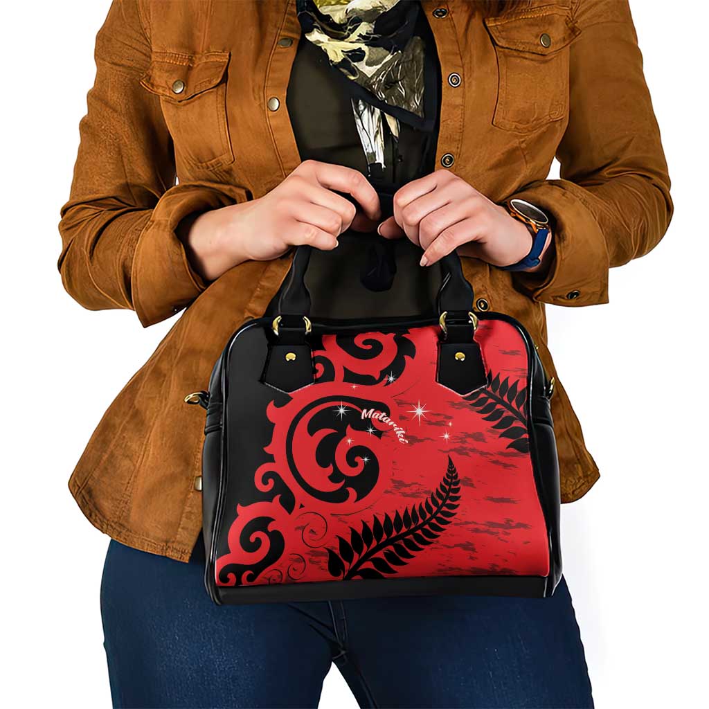 New Zealand Matariki Shoulder Handbag Maori New Year Koru Pattern LT22 - Polynesian Pride
