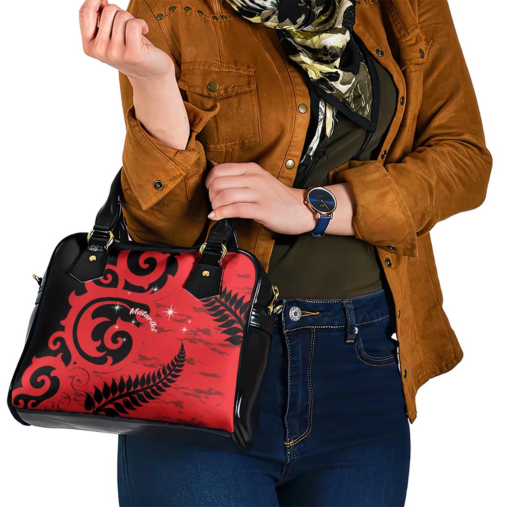 New Zealand Matariki Shoulder Handbag Maori New Year Koru Pattern LT22 - Polynesian Pride