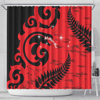 New Zealand Matariki Shower Curtain Maori New Year Koru Pattern LT22 - Polynesian Pride