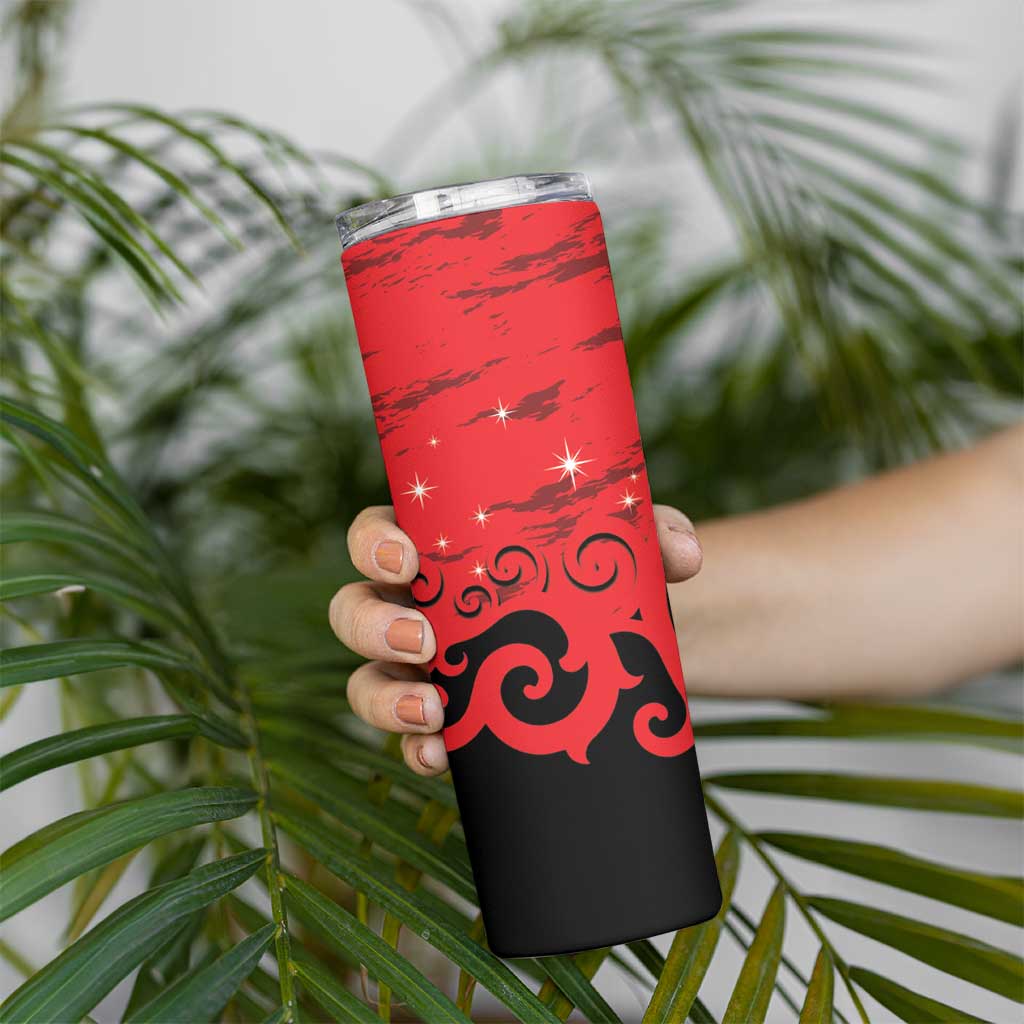 New Zealand Matariki Skinny Tumbler Maori New Year Koru Pattern LT22 - Polynesian Pride