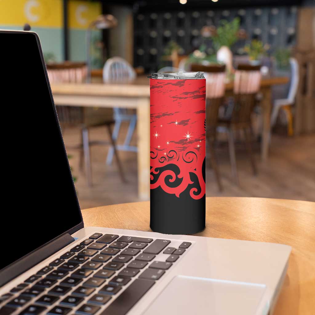 New Zealand Matariki Skinny Tumbler Maori New Year Koru Pattern LT22 - Polynesian Pride