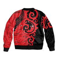New Zealand Matariki Sleeve Zip Bomber Jacket Maori New Year Koru Pattern LT22 - Polynesian Pride