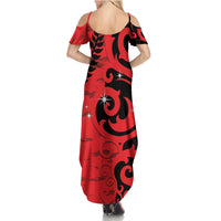 New Zealand Matariki Summer Maxi Dress Maori New Year Koru Pattern LT22 - Polynesian Pride