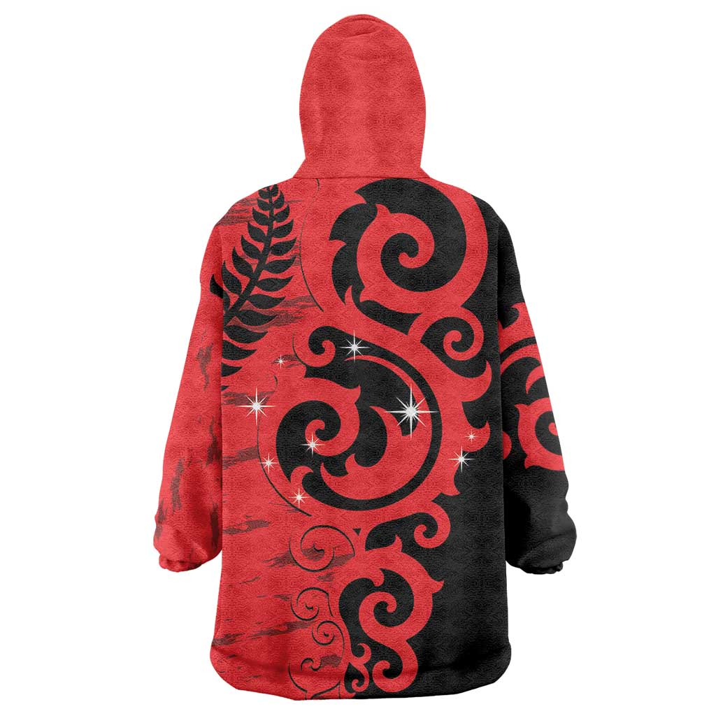 New Zealand Matariki Wearable Blanket Hoodie Maori New Year Koru Pattern LT22 - Polynesian Pride