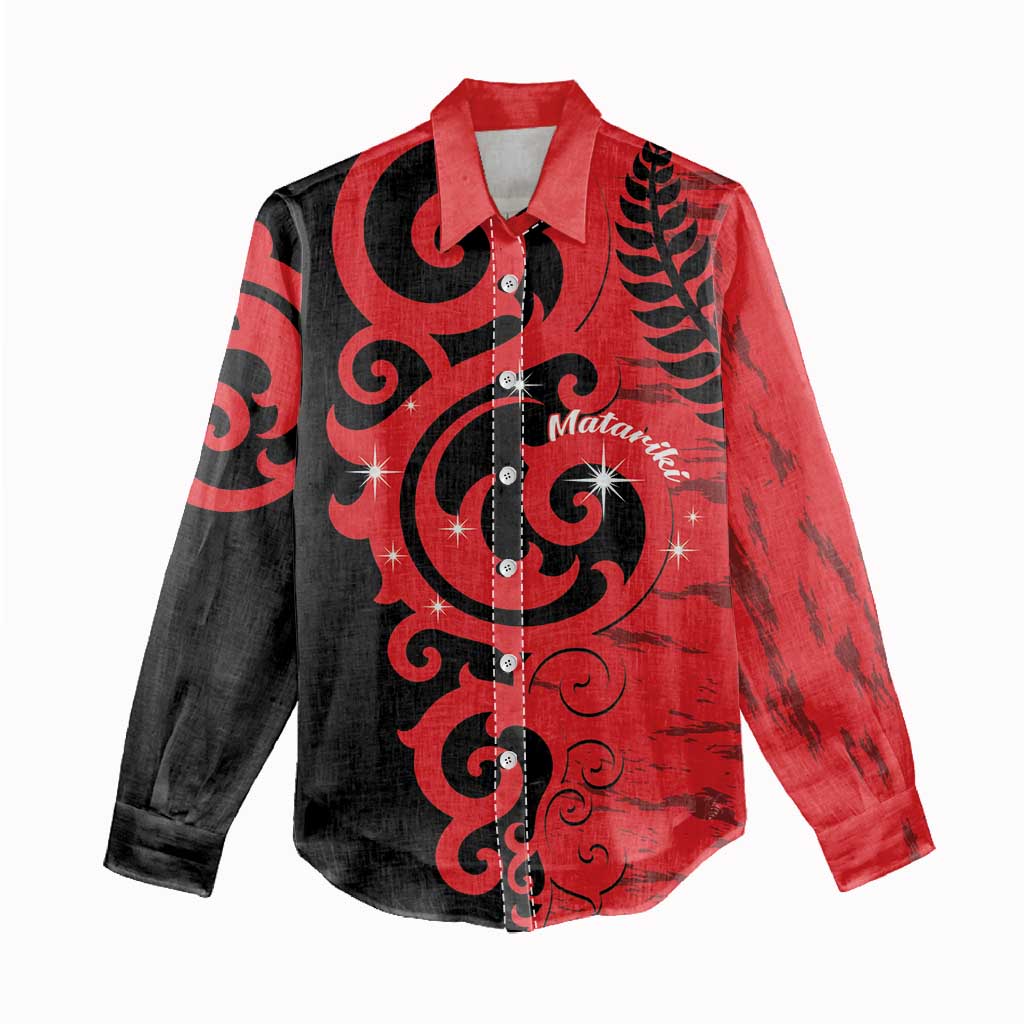 New Zealand Matariki Women Casual Shirt Maori New Year Koru Pattern