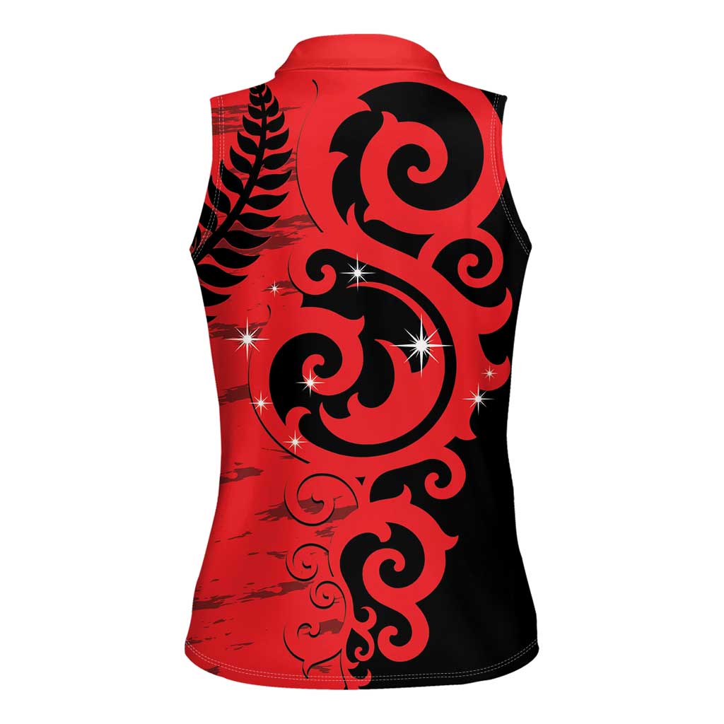 New Zealand Matariki Women Sleeveless Polo Shirt Maori New Year Koru Pattern