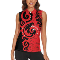 New Zealand Matariki Women Sleeveless Polo Shirt Maori New Year Koru Pattern