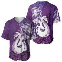 New Zealand Matariki Baseball Jersey Maori Manaia Galaxy Silver Fern Purple Color