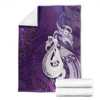 New Zealand Matariki Blanket Maori Manaia Galaxy Silver Fern Purple Color LT22 - Polynesian Pride