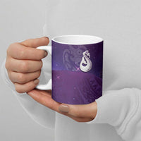 New Zealand Matariki Ceramic Mug Maori Manaia Galaxy Silver Fern Purple Color LT22 - Polynesian Pride