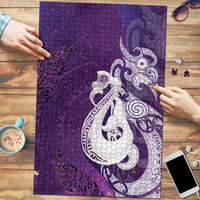 New Zealand Matariki Puzzle Maori Manaia Galaxy Silver Fern Purple Color LT22 Purple - Polynesian Pride
