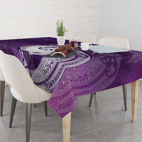 New Zealand Matariki Tablecloth Maori Manaia Galaxy Silver Fern Purple Color LT22 - Polynesian Pride