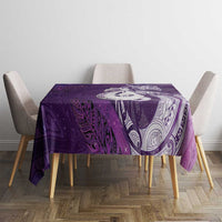 New Zealand Matariki Tablecloth Maori Manaia Galaxy Silver Fern Purple Color LT22 - Polynesian Pride