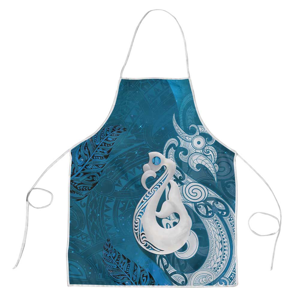 New Zealand Matariki Apron Maori Manaia Galaxy Silver Fern Blue Color LT22 Blue - Polynesian Pride