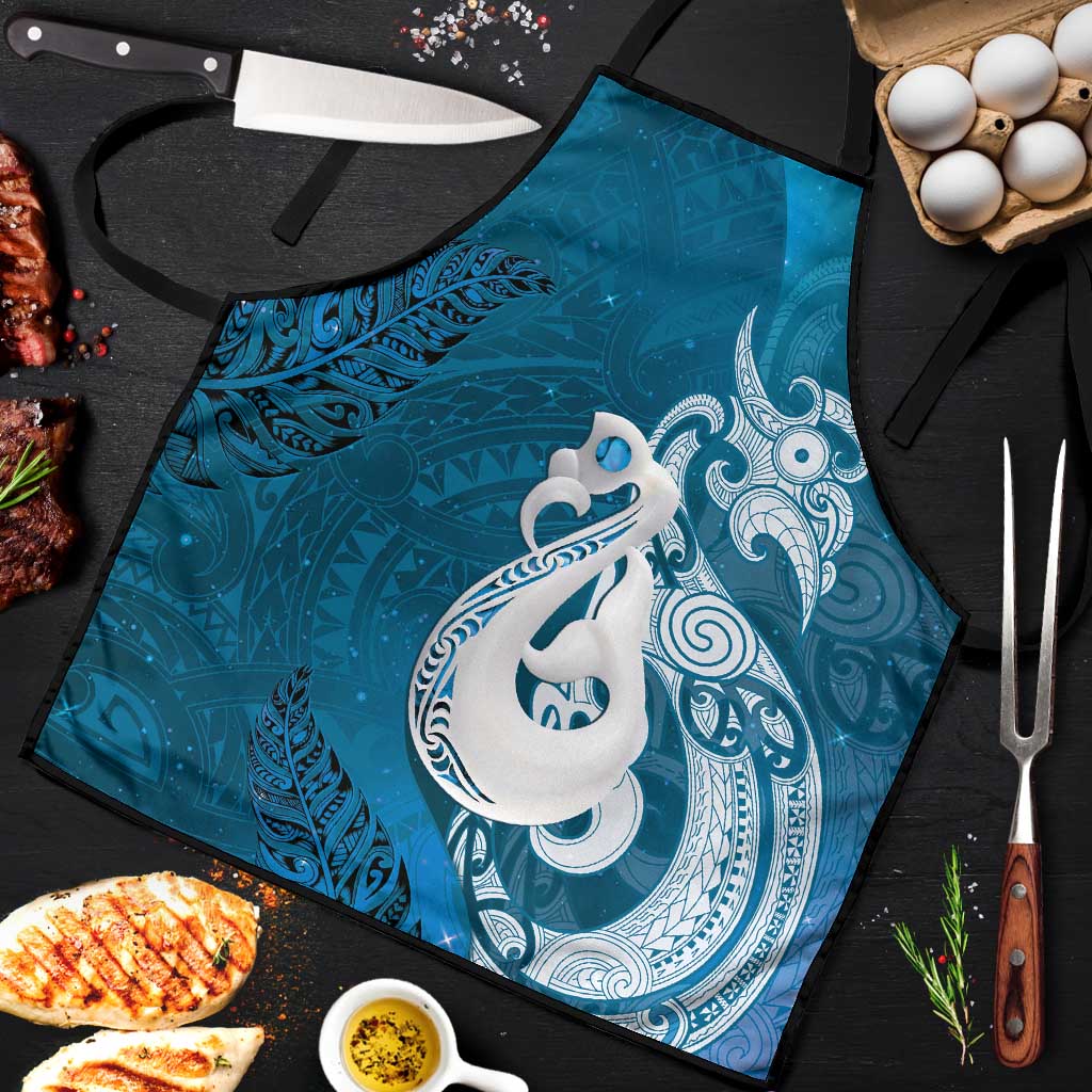 New Zealand Matariki Apron Maori Manaia Galaxy Silver Fern Blue Color LT22 Blue - Polynesian Pride