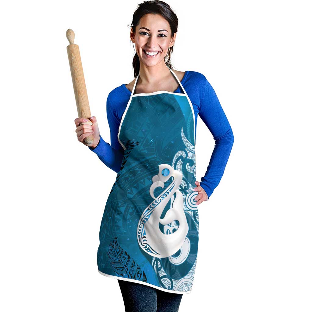 New Zealand Matariki Apron Maori Manaia Galaxy Silver Fern Blue Color LT22 - Polynesian Pride