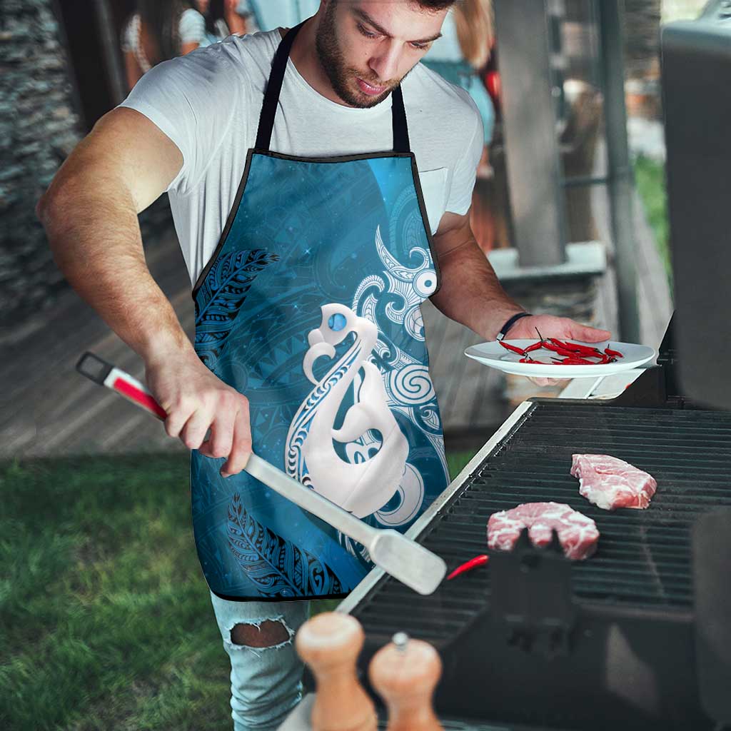 New Zealand Matariki Apron Maori Manaia Galaxy Silver Fern Blue Color LT22 - Polynesian Pride