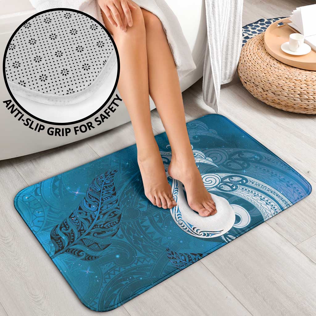 New Zealand Matariki Bathroom Set Maori Manaia Galaxy Silver Fern Blue Color LT22 - Polynesian Pride