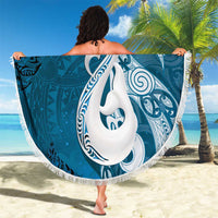 New Zealand Matariki Beach Blanket Maori Manaia Galaxy Silver Fern Blue Color LT22 - Polynesian Pride