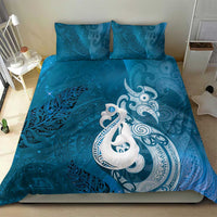New Zealand Matariki Bedding Set Maori Manaia Galaxy Silver Fern Blue Color LT22 - Polynesian Pride