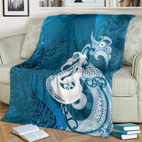 New Zealand Matariki Blanket Maori Manaia Galaxy Silver Fern Blue Color LT22 - Polynesian Pride