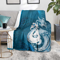 New Zealand Matariki Blanket Maori Manaia Galaxy Silver Fern Blue Color LT22 - Polynesian Pride