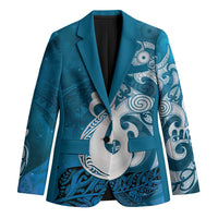 New Zealand Matariki Blazer Maori Manaia Galaxy Silver Fern Blue Color LT22 Unisex Blue - Polynesian Pride