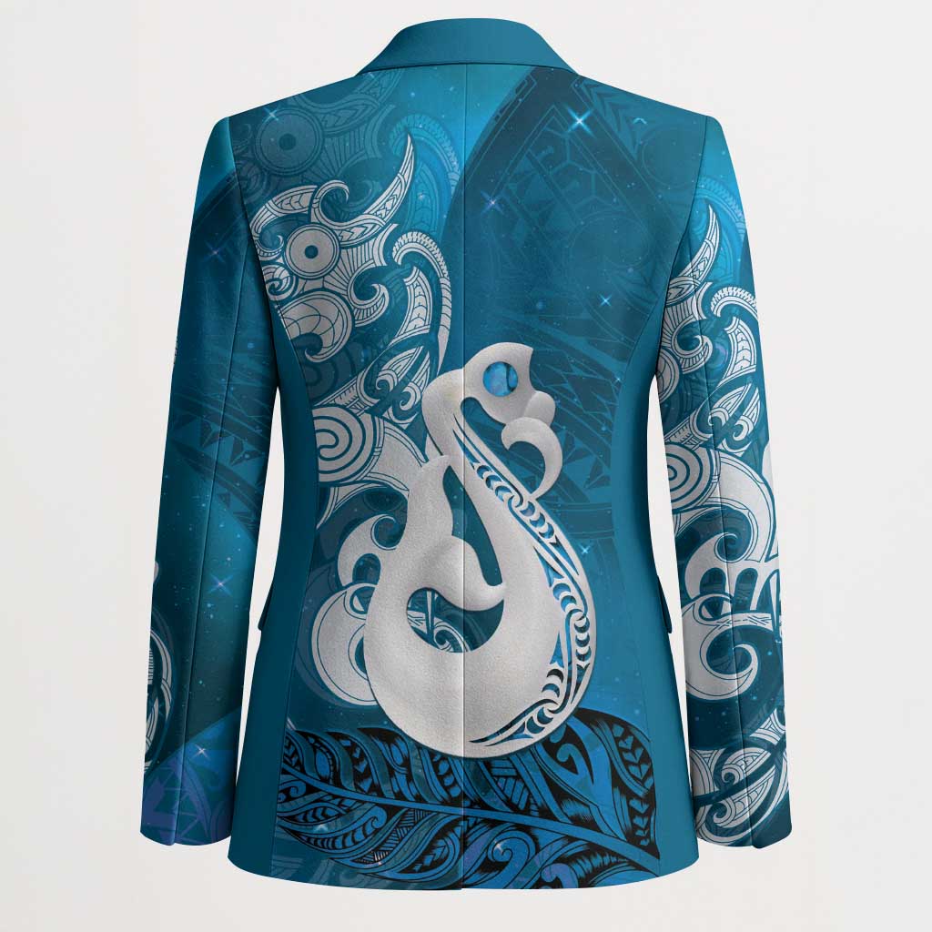 New Zealand Matariki Blazer Maori Manaia Galaxy Silver Fern Blue Color LT22 - Polynesian Pride
