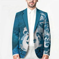 New Zealand Matariki Blazer Maori Manaia Galaxy Silver Fern Blue Color LT22 - Polynesian Pride