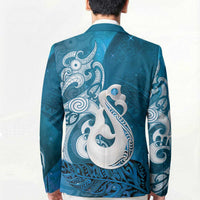 New Zealand Matariki Blazer Maori Manaia Galaxy Silver Fern Blue Color LT22 - Polynesian Pride