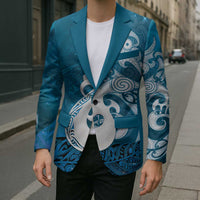 New Zealand Matariki Blazer Maori Manaia Galaxy Silver Fern Blue Color LT22 - Polynesian Pride