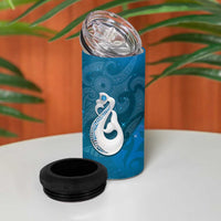 New Zealand Matariki 4 in 1 Can Cooler Tumbler Maori Manaia Galaxy Silver Fern Blue Color