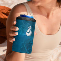 New Zealand Matariki 4 in 1 Can Cooler Tumbler Maori Manaia Galaxy Silver Fern Blue Color