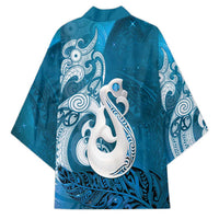 New Zealand Matariki Kimono Maori Manaia Galaxy Silver Fern Blue Color