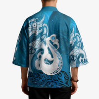 New Zealand Matariki Kimono Maori Manaia Galaxy Silver Fern Blue Color