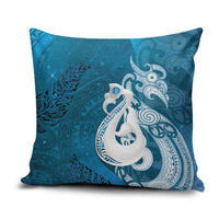 New Zealand Matariki Pillow Cover Maori Manaia Galaxy Silver Fern Blue Color LT22 Blue - Polynesian Pride