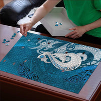 New Zealand Matariki Puzzle Maori Manaia Galaxy Silver Fern Blue Color LT22 - Polynesian Pride