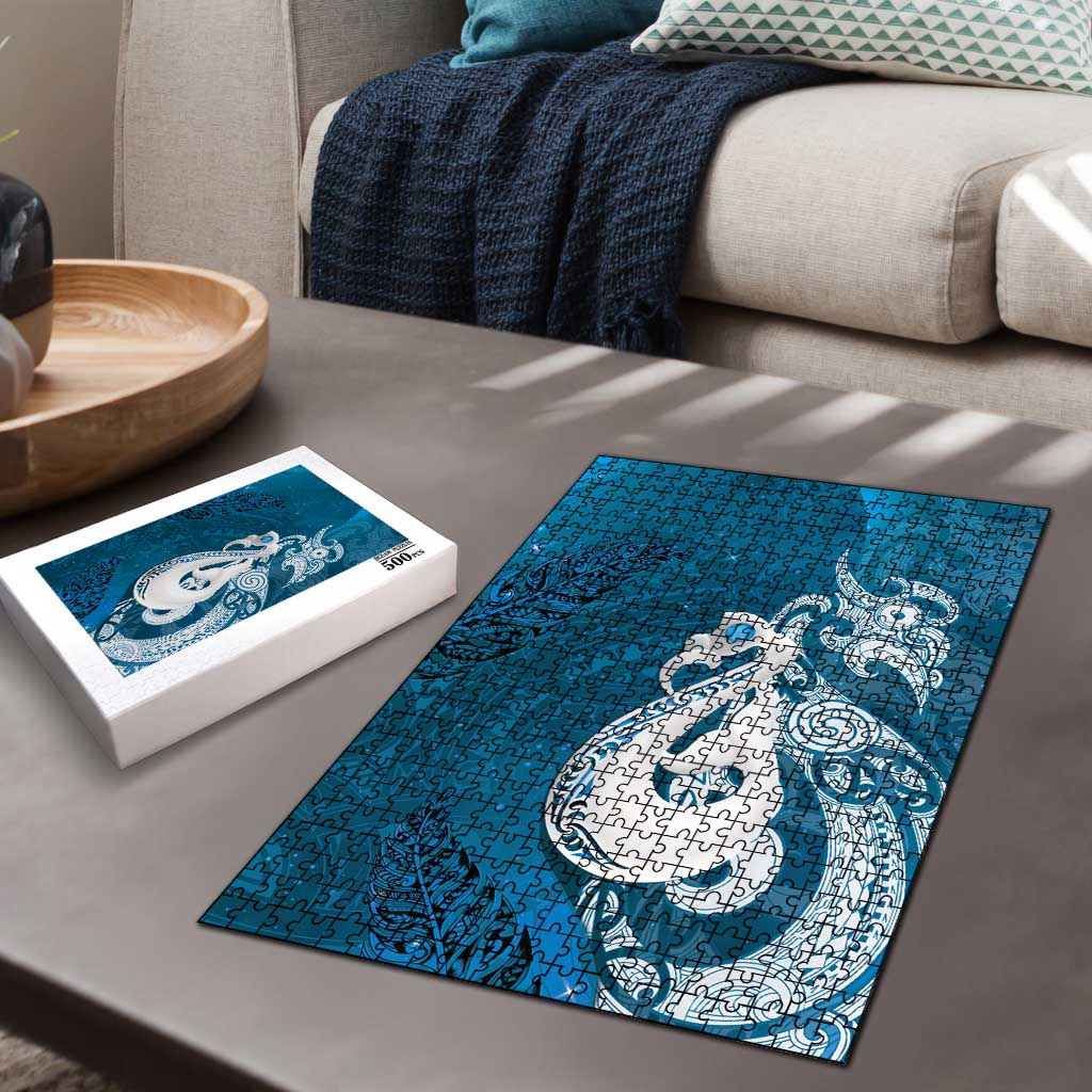 New Zealand Matariki Puzzle Maori Manaia Galaxy Silver Fern Blue Color LT22 - Polynesian Pride