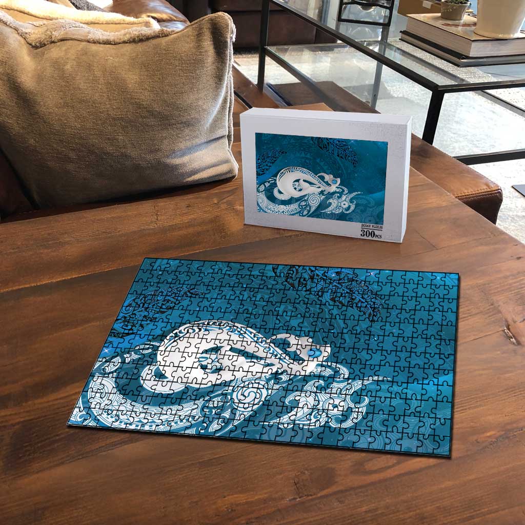 New Zealand Matariki Puzzle Maori Manaia Galaxy Silver Fern Blue Color LT22 - Polynesian Pride