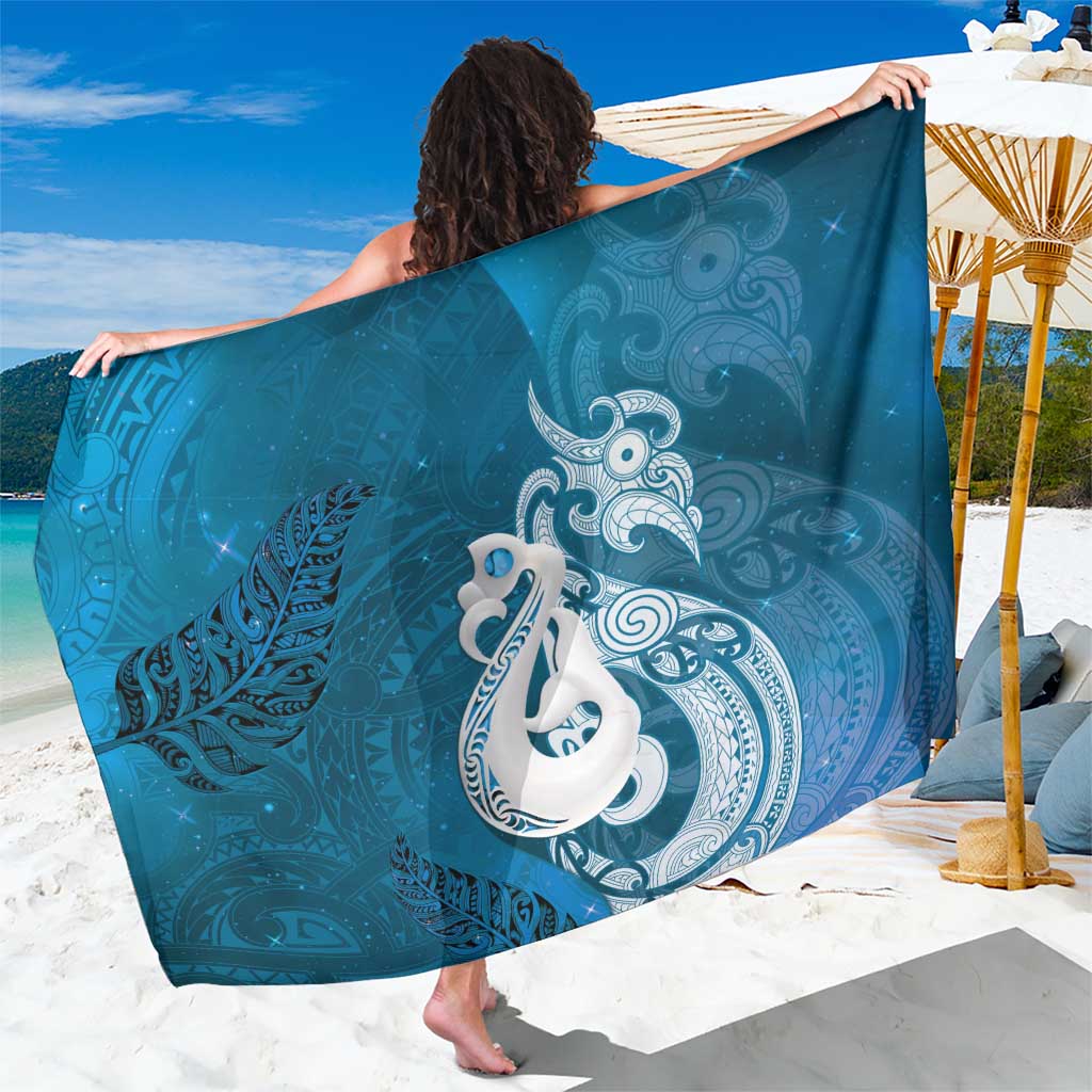 New Zealand Matariki Sarong Maori Manaia Galaxy Silver Fern Blue Color LT22 One Size 44 x 66 inches Blue - Polynesian Pride