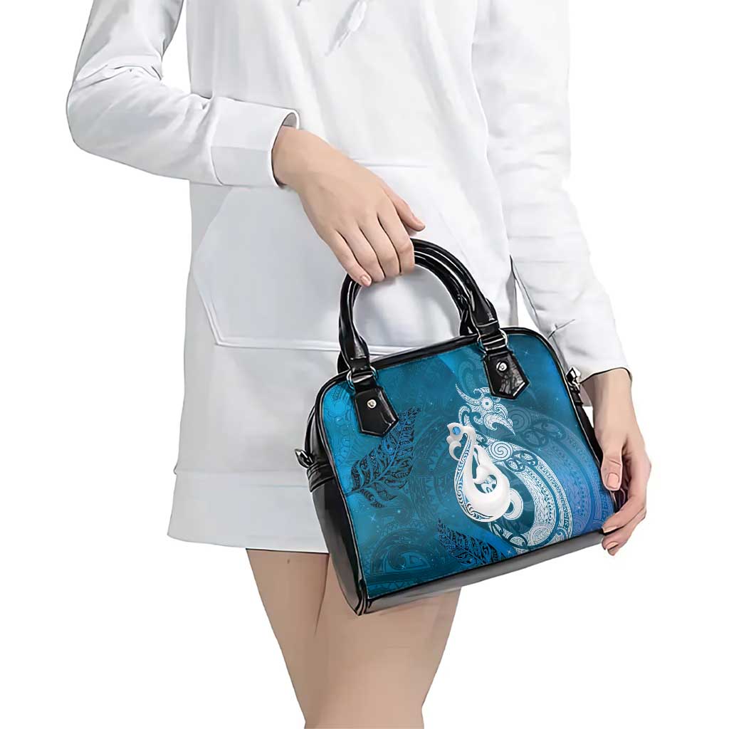 New Zealand Matariki Shoulder Handbag Maori Manaia Galaxy Silver Fern Blue Color LT22 - Polynesian Pride