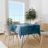 New Zealand Matariki Tablecloth Maori Manaia Galaxy Silver Fern Blue Color
