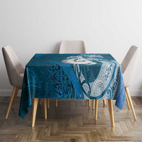 New Zealand Matariki Tablecloth Maori Manaia Galaxy Silver Fern Blue Color