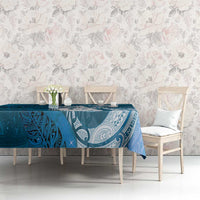 New Zealand Matariki Tablecloth Maori Manaia Galaxy Silver Fern Blue Color