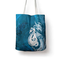 New Zealand Matariki Tote Bag Maori Manaia Galaxy Silver Fern Blue Color LT22 - Polynesian Pride