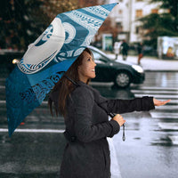 New Zealand Matariki Umbrella Maori Manaia Galaxy Silver Fern Blue Color
