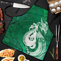 New Zealand Matariki Apron Maori Manaia Galaxy Silver Fern Green Color LT22 Green - Polynesian Pride